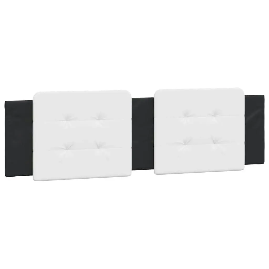 Bed Frame with Headboard Black and White 183x203 cm King Size Faux Leather 3208203