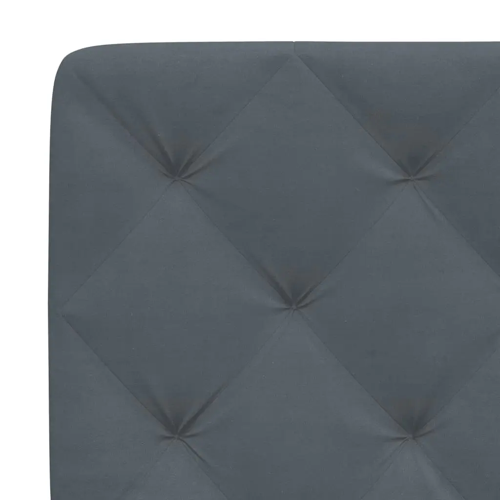 Bed Frame with Headboard Dark Grey 106x203 cm King Single Size Velvet 3208248