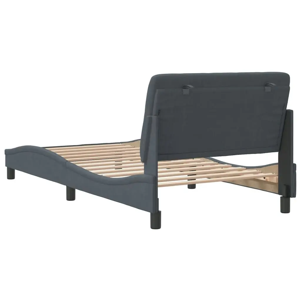 Bed Frame with Headboard Dark Grey 106x203 cm King Single Size Velvet 3208248