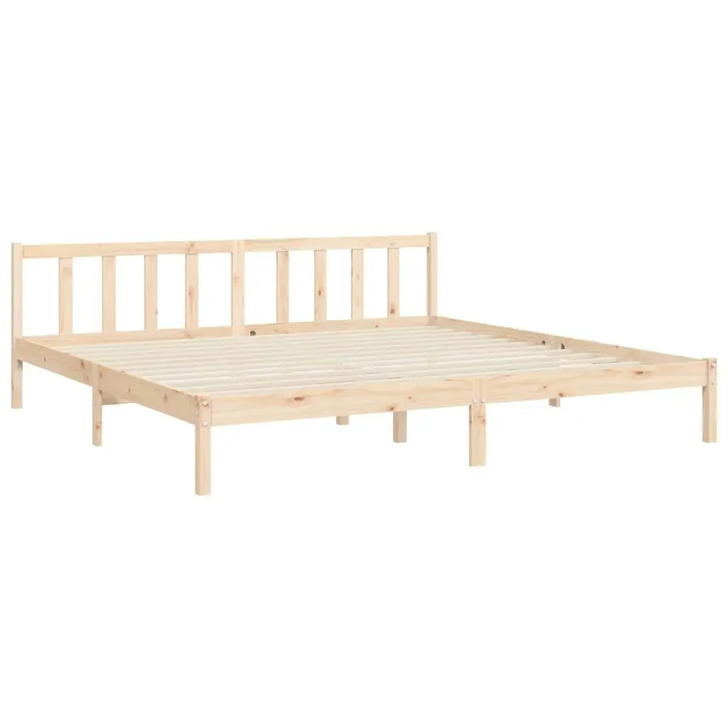 Bed Frame with Headboard 183x203 cm King Solid Wood 3192571