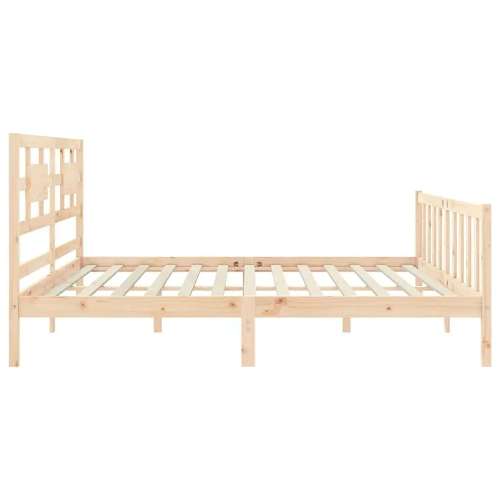 Bed Frame with Headboard 183x203 cm King Solid Wood 3192571