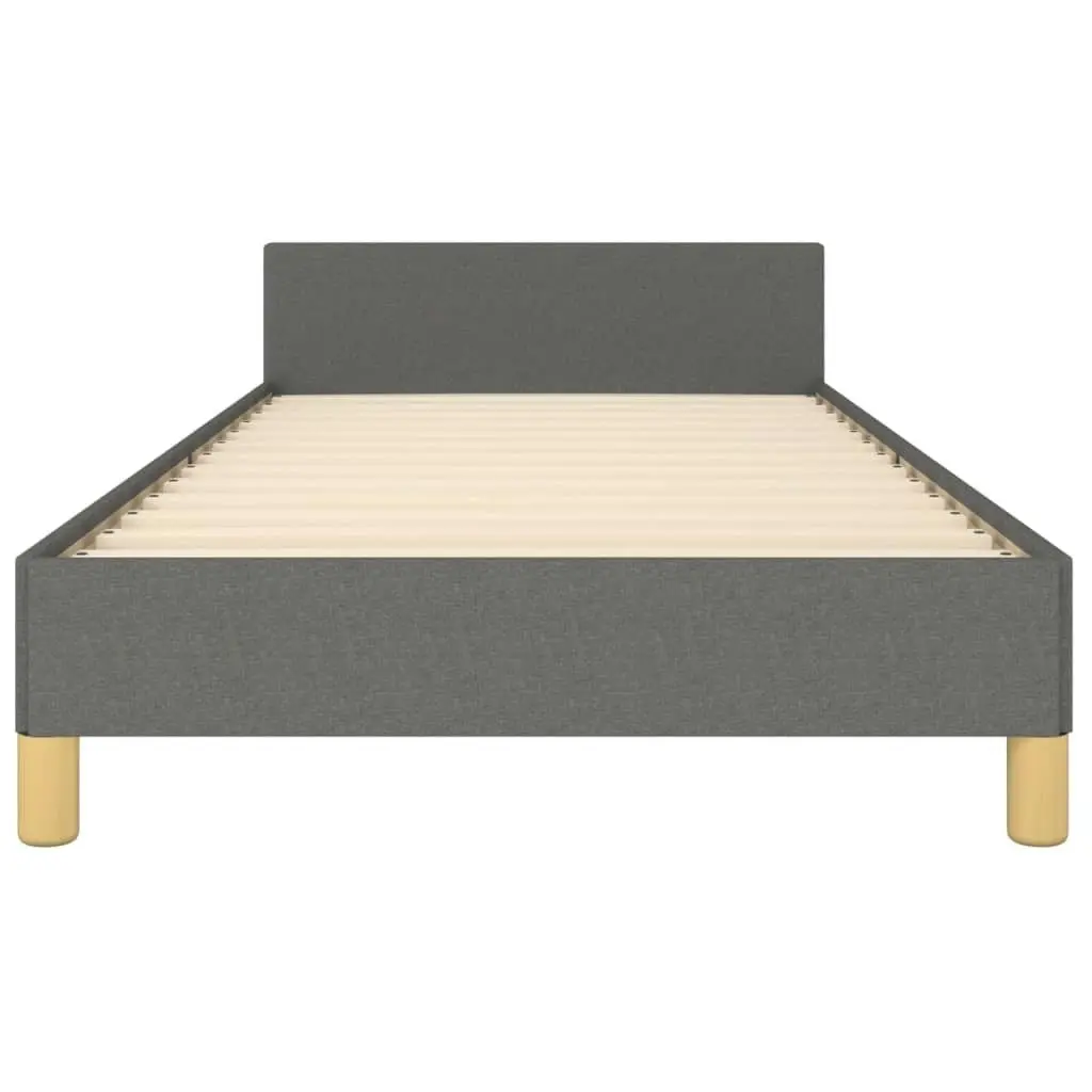 Bed Frame with Headboard Dark Grey 106x203 cm King Single Size Fabric 3283113