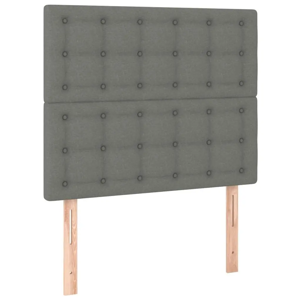 Bed Frame with Headboard Dark Grey 106x203 cm King Single Size Fabric 3283113