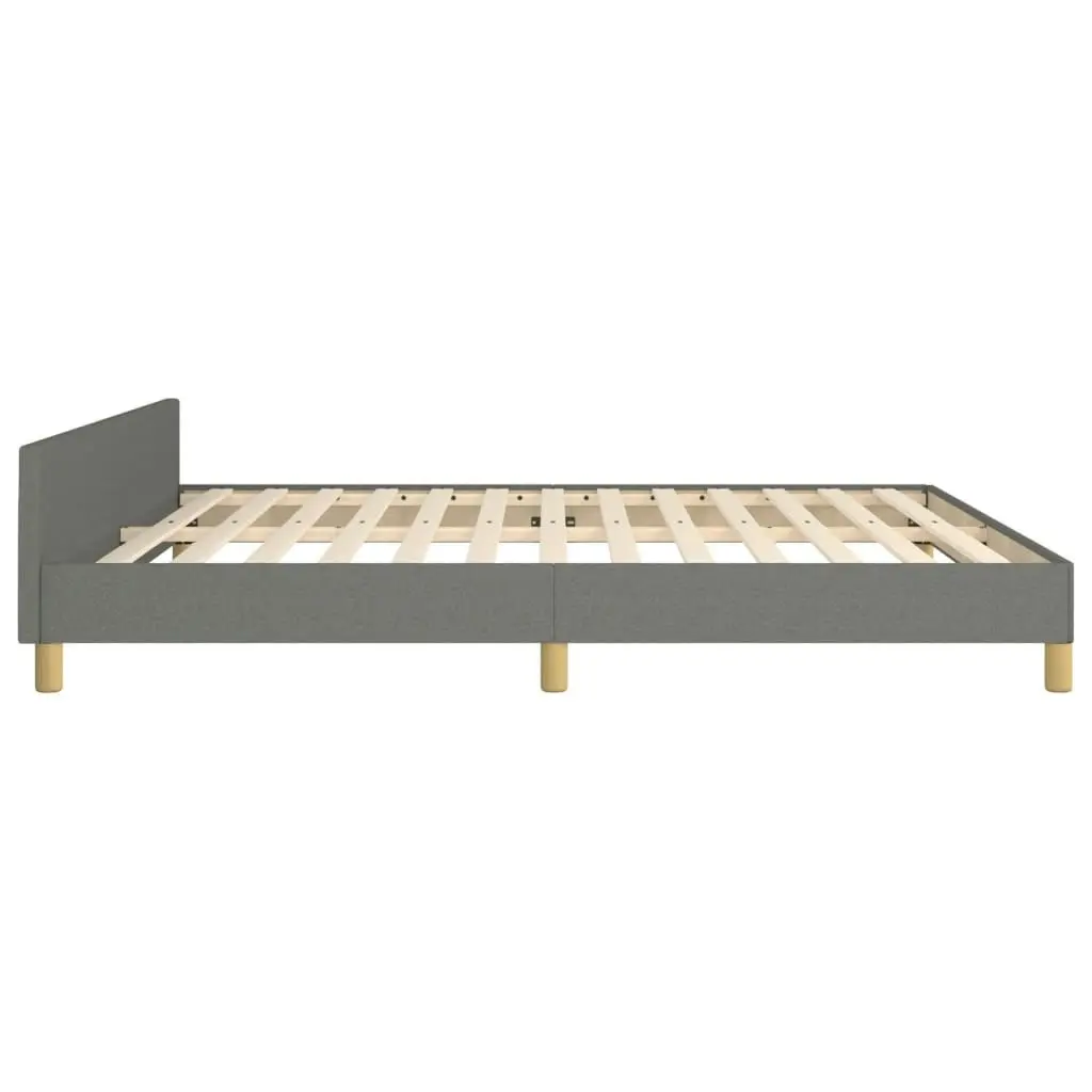 Bed Frame with Headboard Dark Grey 153x203 cm Queen Size Fabric 3283089