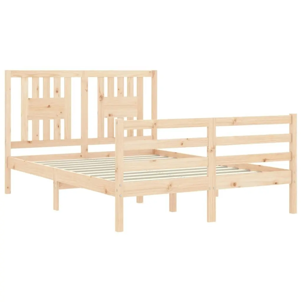 Bed Frame with Headboard 137x187 cm Double Solid Wood 3194546