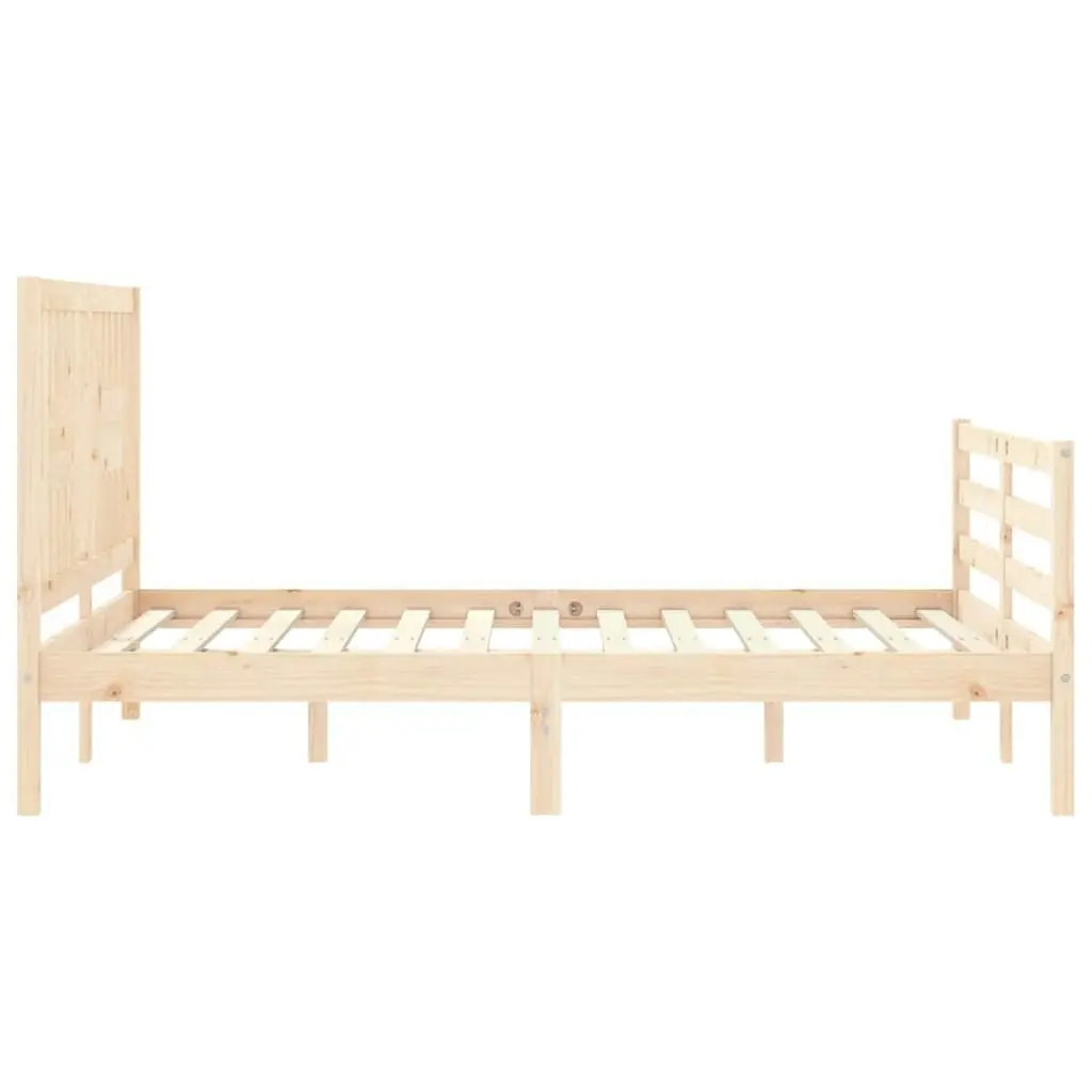 Bed Frame with Headboard 137x187 cm Double Solid Wood 3194546