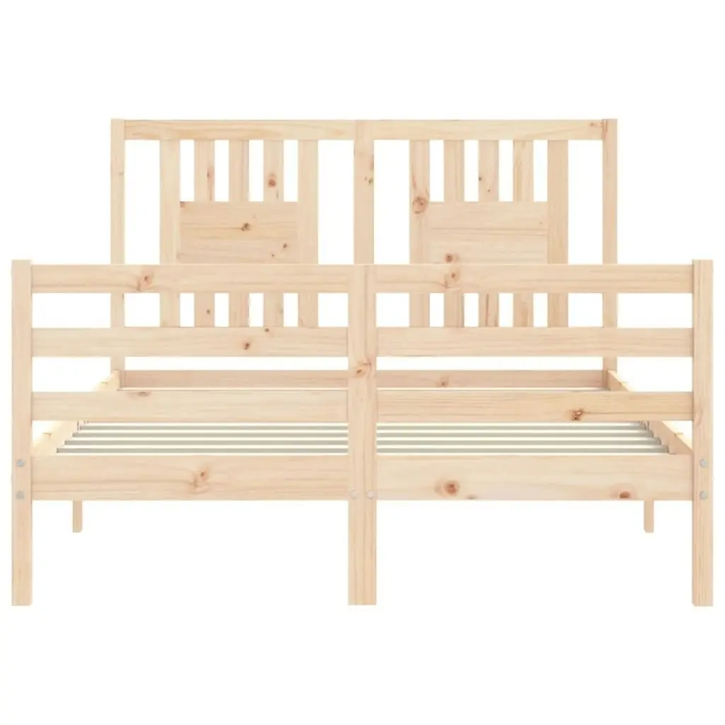 Bed Frame with Headboard 137x187 cm Double Solid Wood 3194546