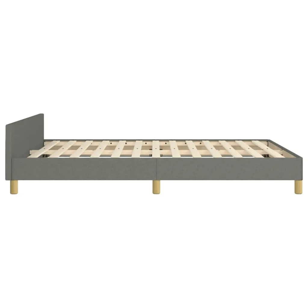 Bed Frame with Headboard Dark Grey 137x187 cm Double Size Fabric 3283077