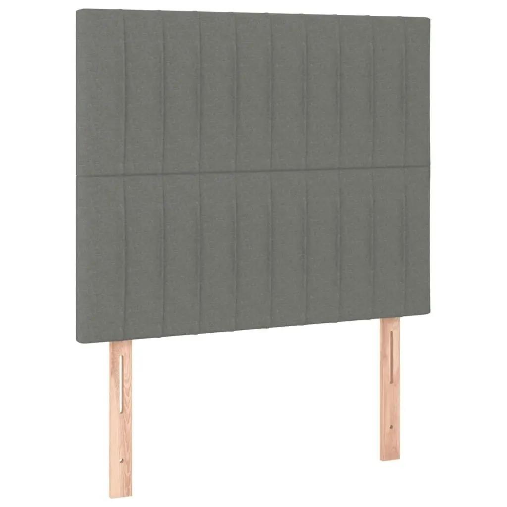 Bed Frame with Headboard Dark Grey 106x203 cm King Single Size Fabric 3283109