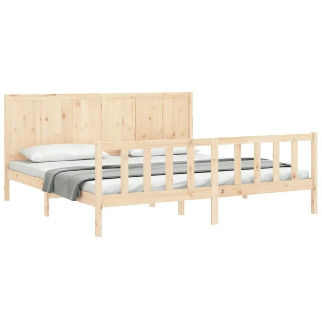 Bed Frame without Mattress 183x203 cm King Solid Wood Pine 3192636