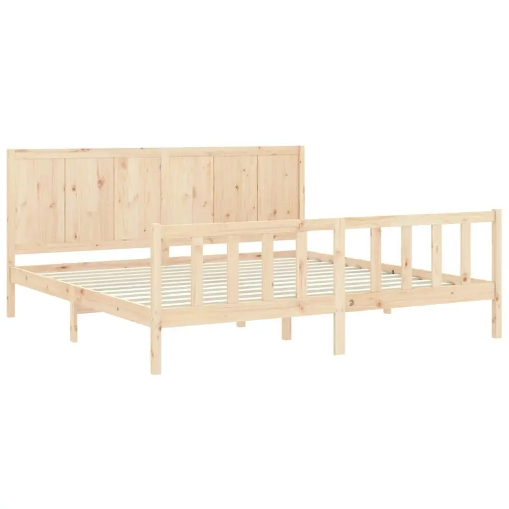 Bed Frame without Mattress 183x203 cm King Solid Wood Pine 3192636