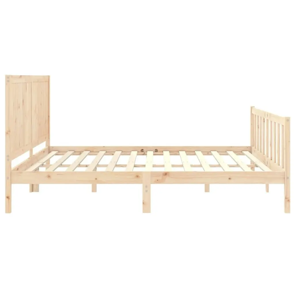 Bed Frame without Mattress 183x203 cm King Solid Wood Pine 3192636