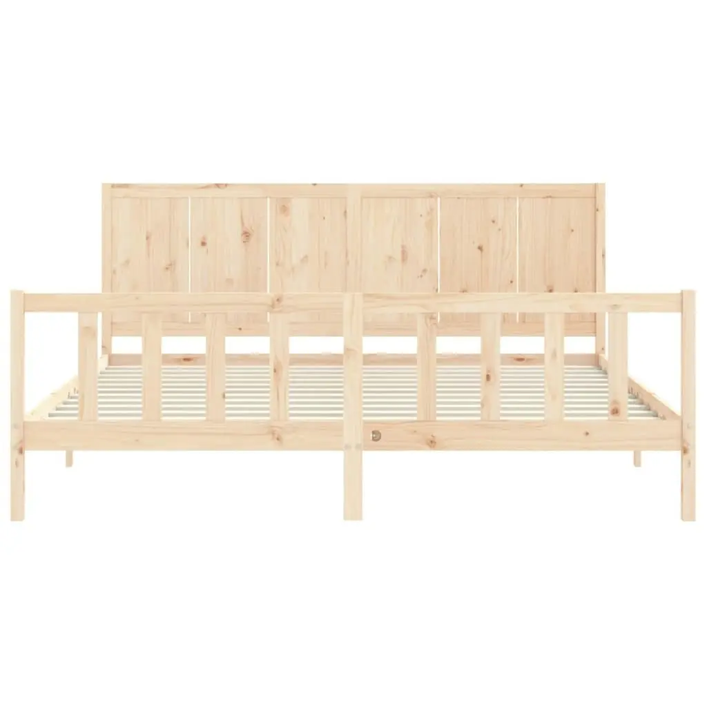 Bed Frame without Mattress 183x203 cm King Solid Wood Pine 3192636