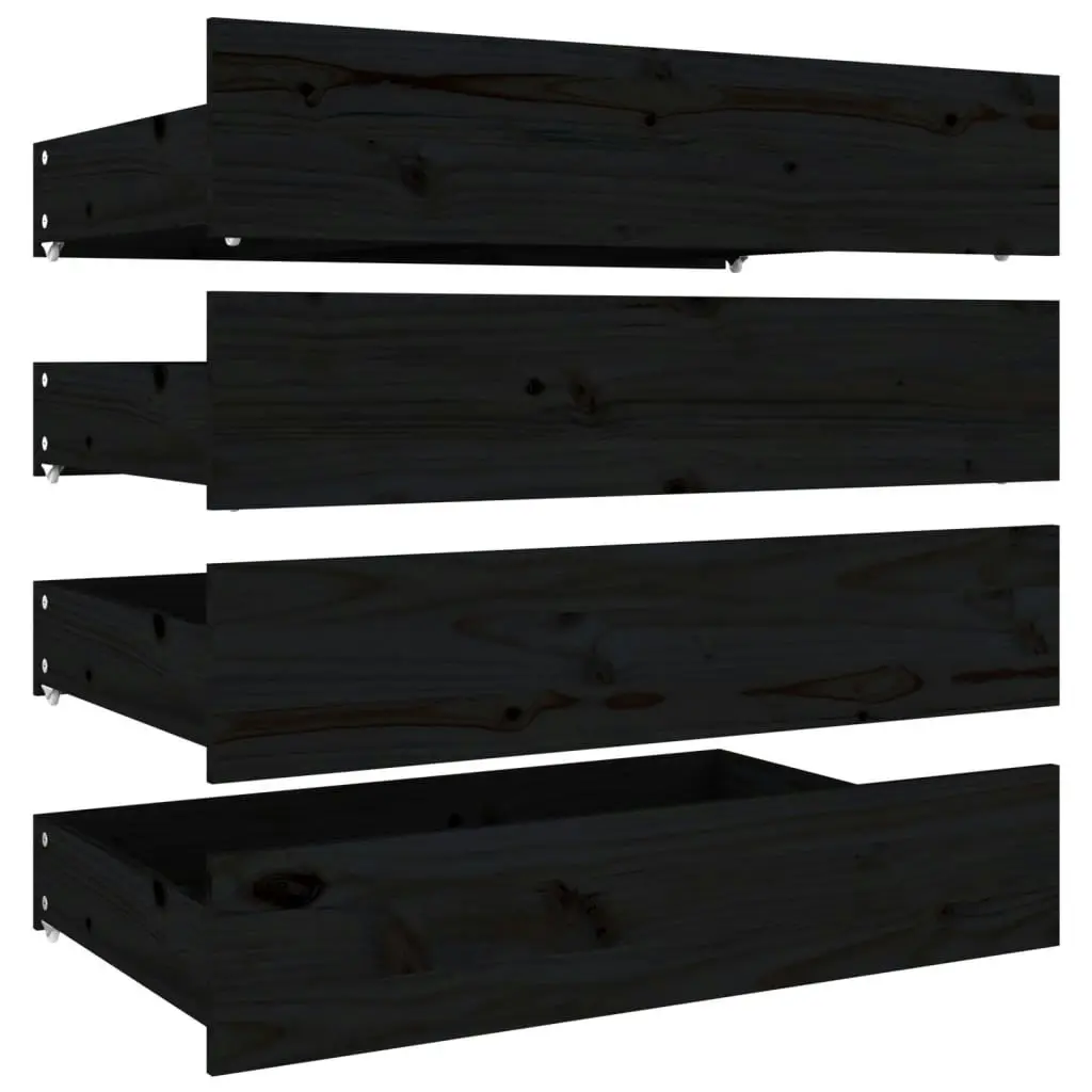 Bed Frame without Mattress with Drawers Black 150x200 cm 3103568