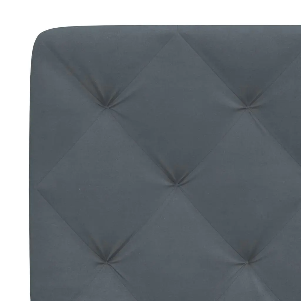 Bed Frame with Headboard Dark Grey 153x203 cm Queen Size Velvet 3208251