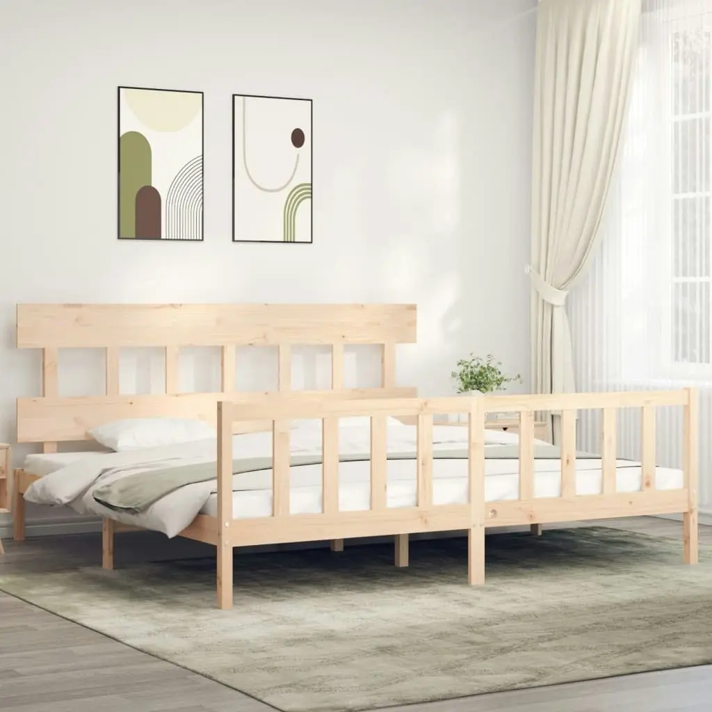 Bed Frame without Mattress 183x203 cm King Solid Wood Pine 3193351