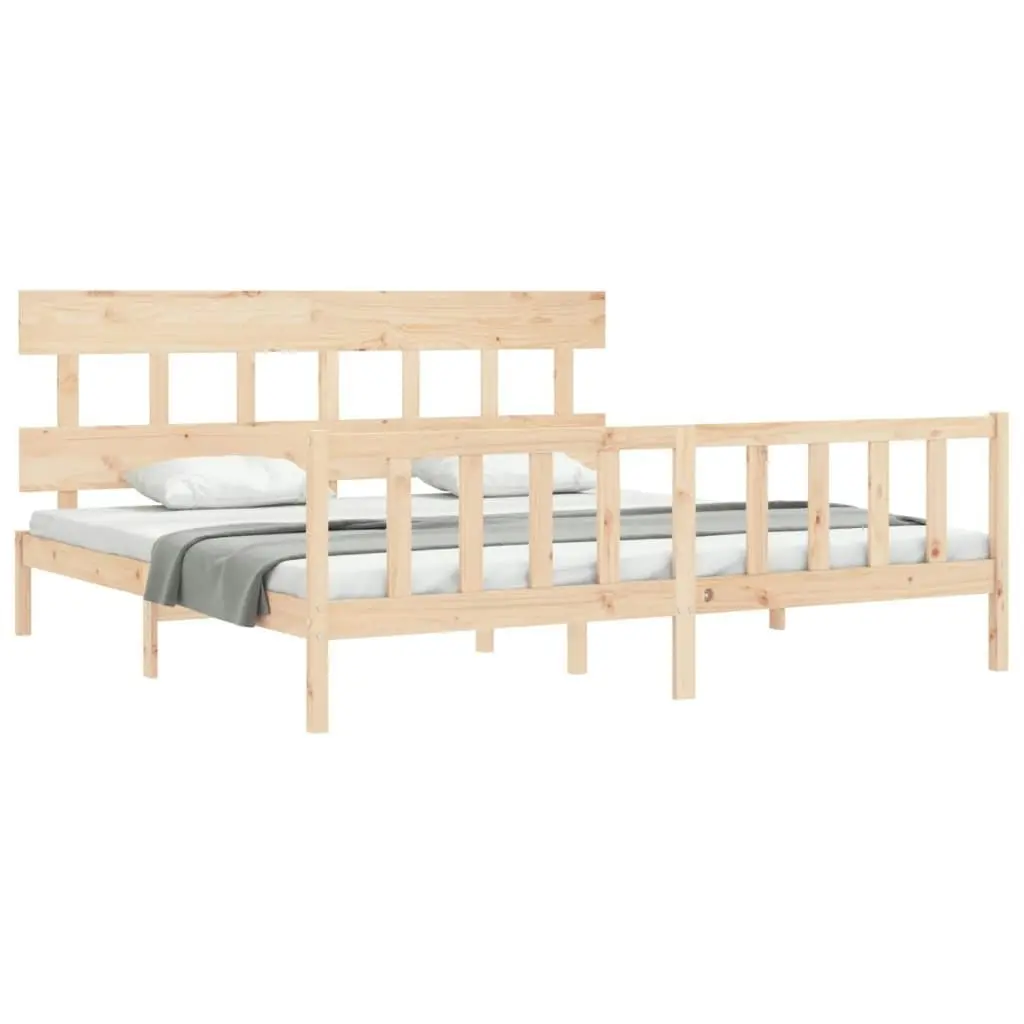 Bed Frame without Mattress 183x203 cm King Solid Wood Pine 3193351