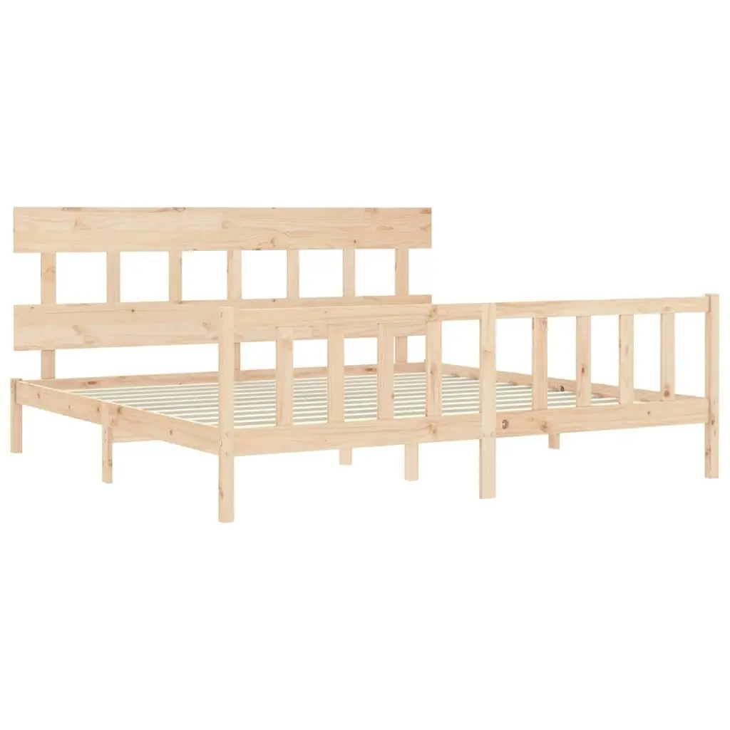 Bed Frame without Mattress 183x203 cm King Solid Wood Pine 3193351