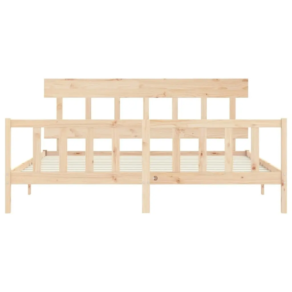 Bed Frame without Mattress 183x203 cm King Solid Wood Pine 3193351