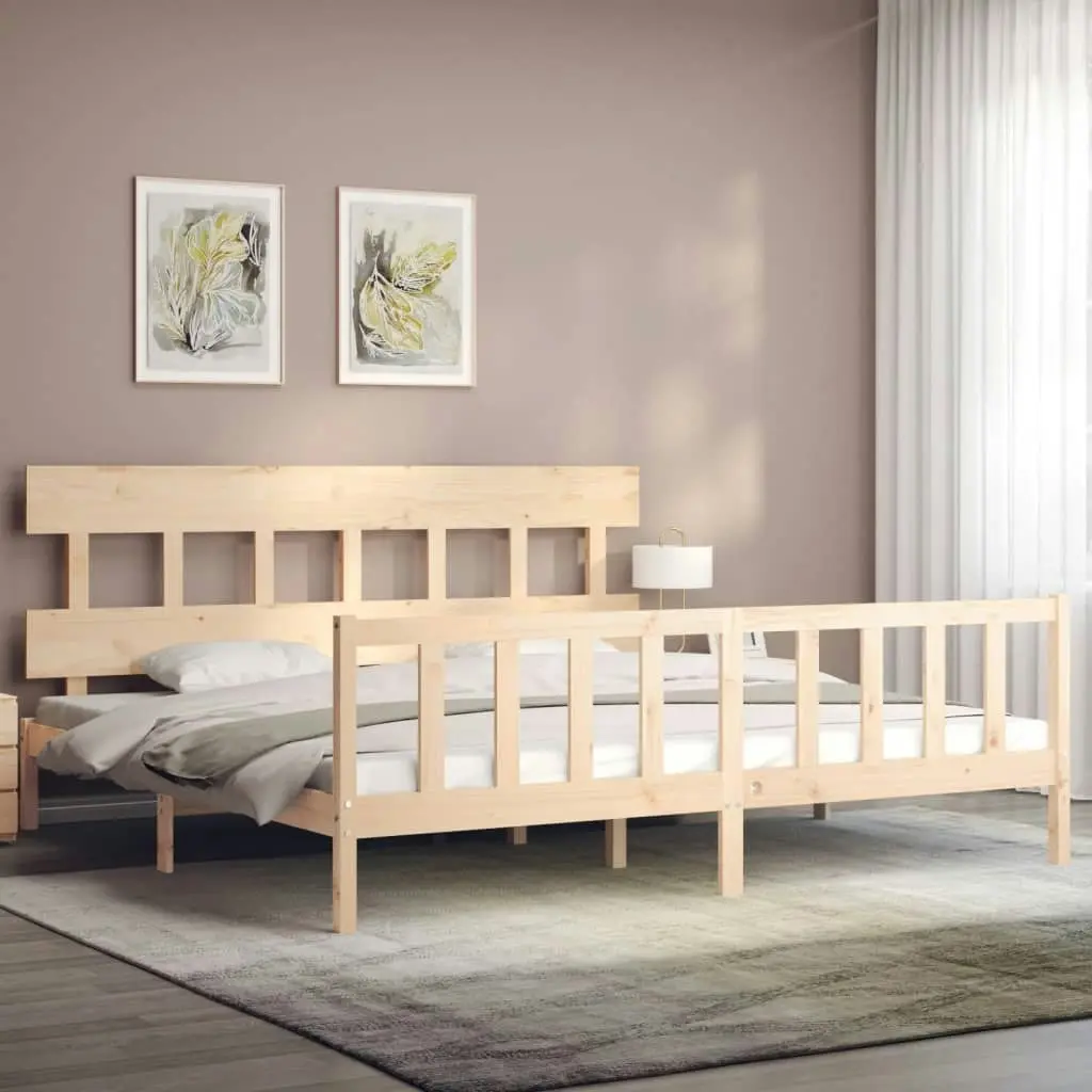 Bed Frame without Mattress 183x203 cm King Solid Wood Pine 3193351