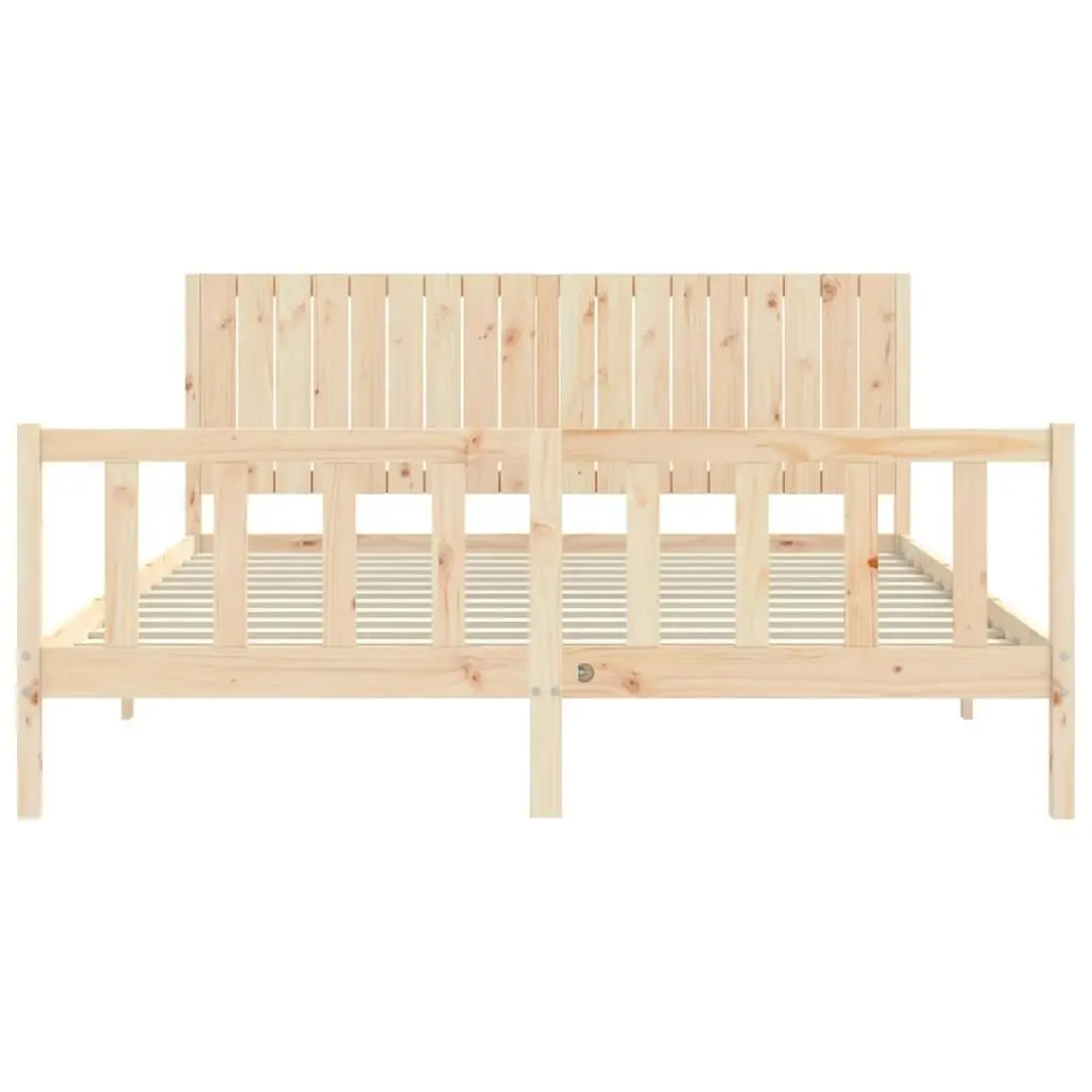 Bed Frame without Mattress 183x203 cm King Solid Wood Pine 3192961