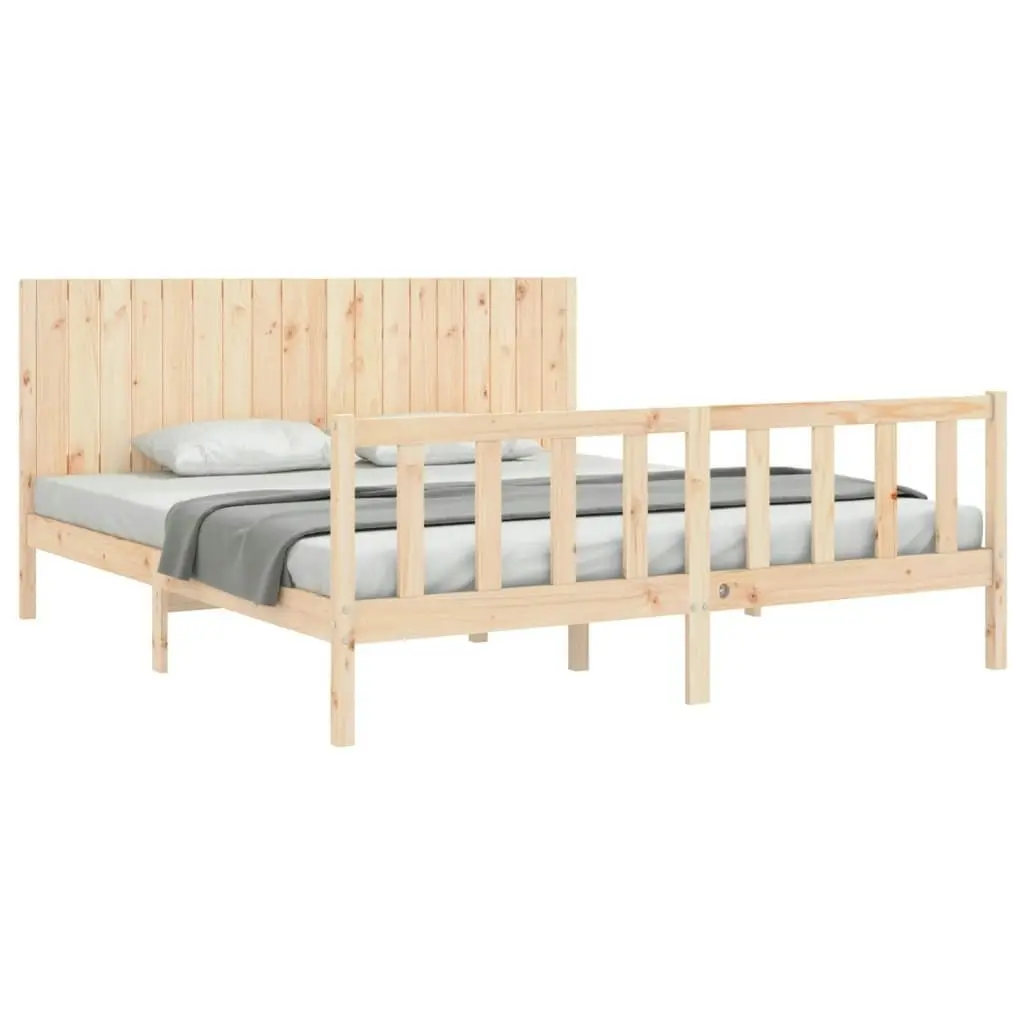 Bed Frame without Mattress 183x203 cm King Solid Wood Pine 3192961