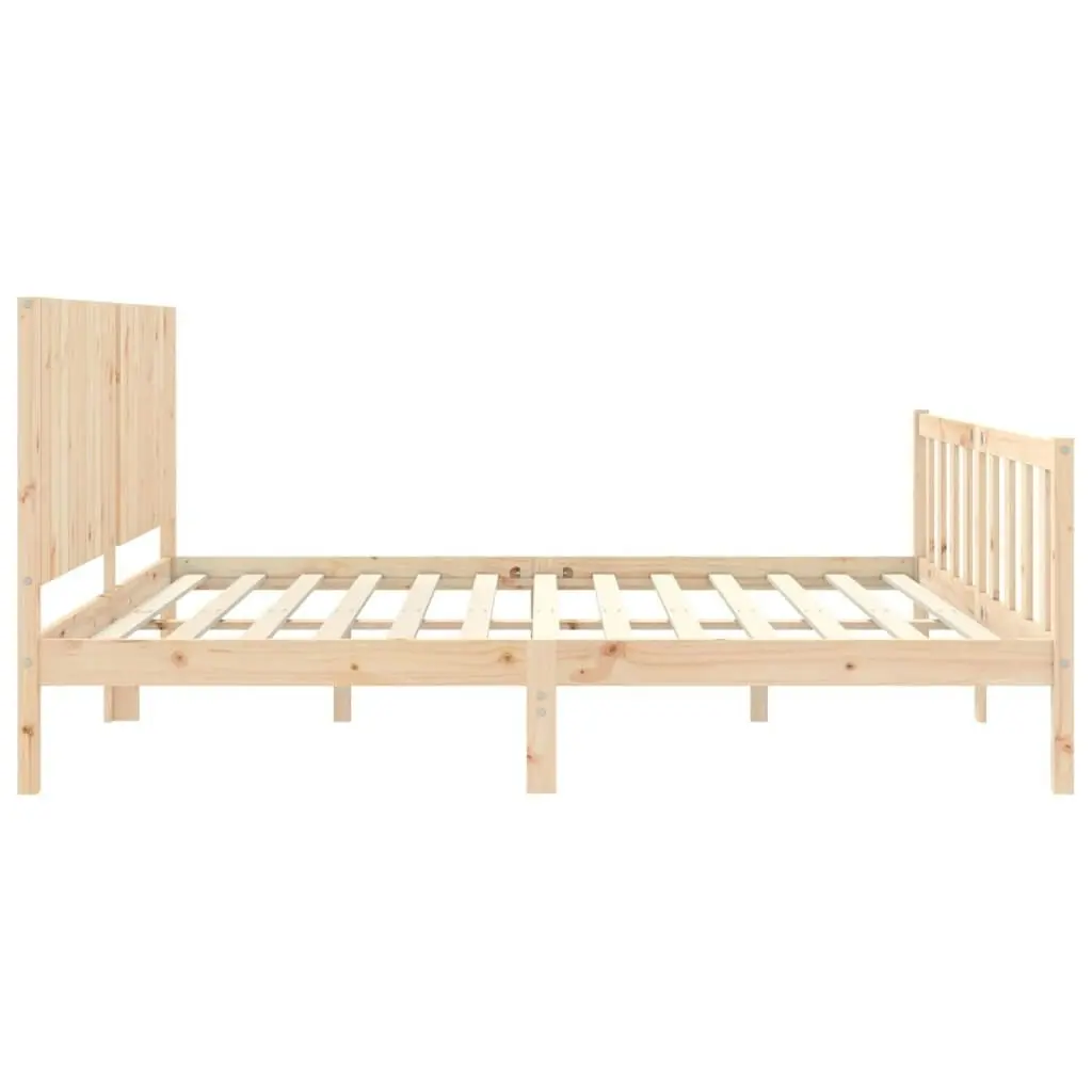 Bed Frame without Mattress 183x203 cm King Solid Wood Pine 3192961