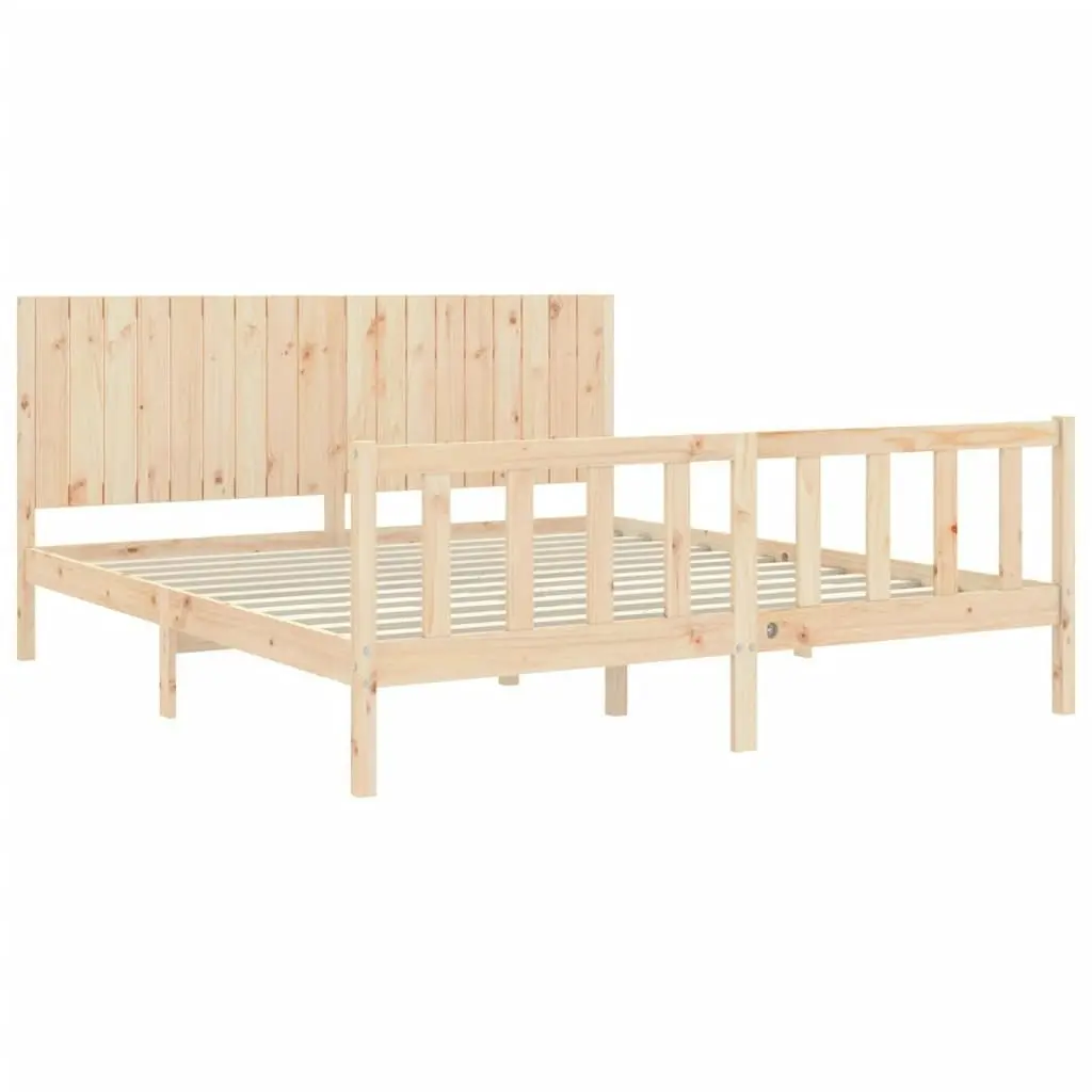 Bed Frame without Mattress 183x203 cm King Solid Wood Pine 3192961