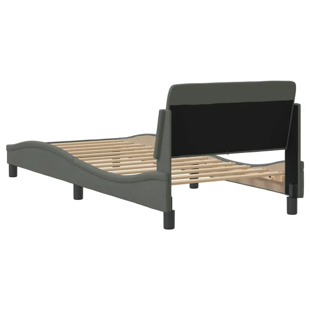 Bed Frame with Headboard Dark Grey 90x190 cm Fabric 3207656