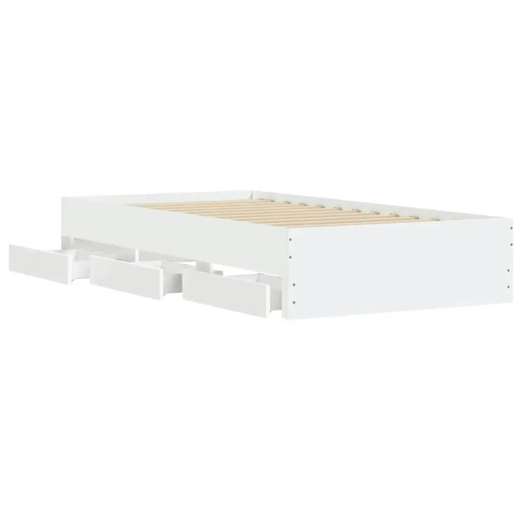 Bed Frame with Drawers without Mattress White 90x190 cm 3207322