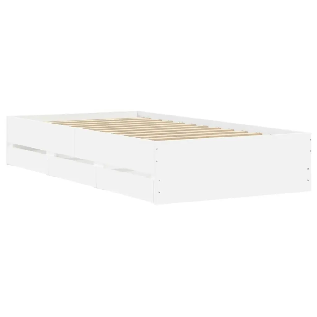 Bed Frame with Drawers without Mattress White 90x190 cm 3207322