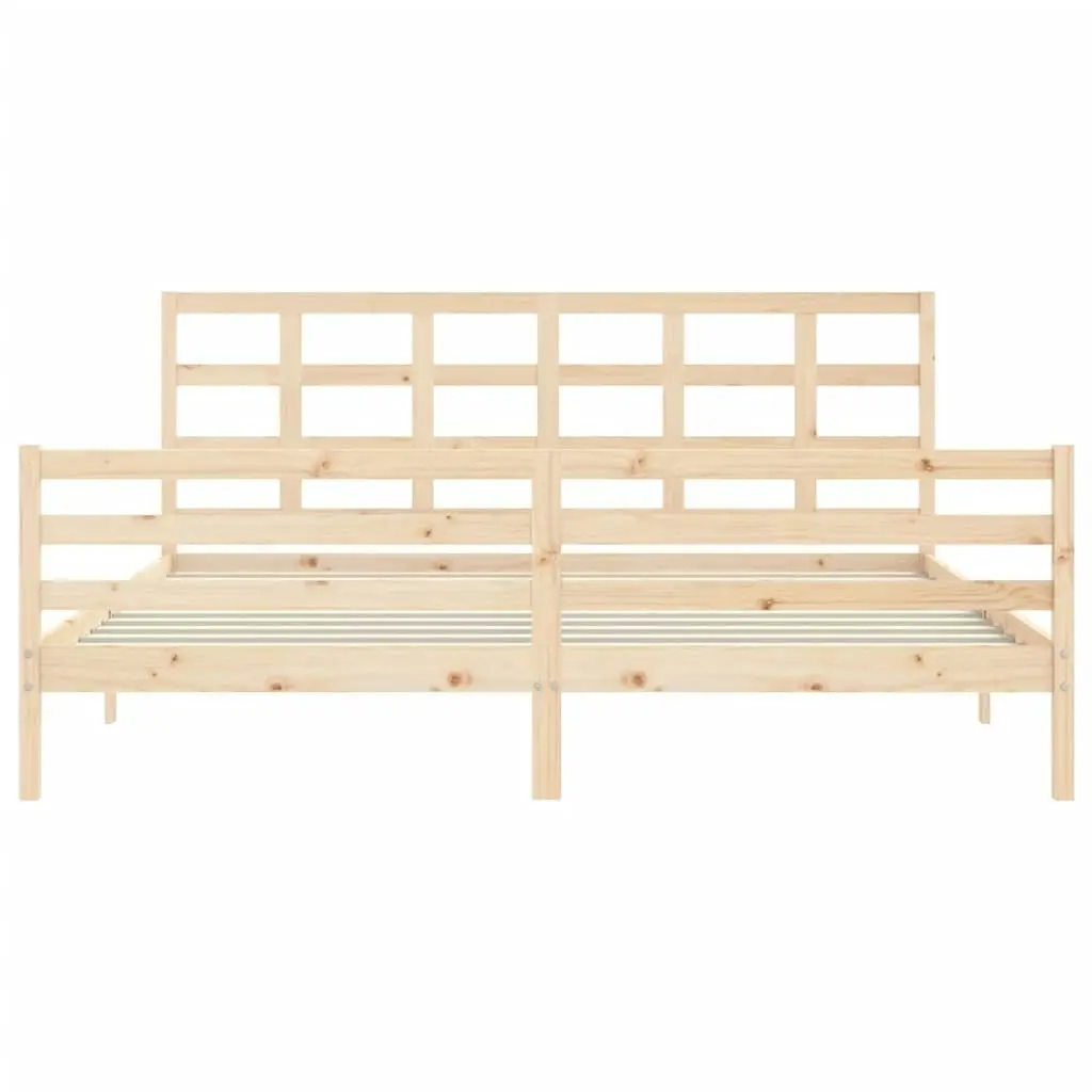 Bed Frame with Headboard 183x203 cm King Solid Wood 3194001