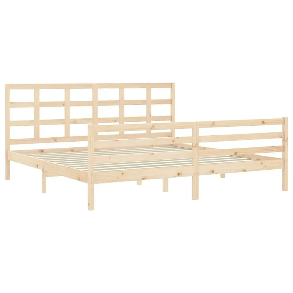 Bed Frame with Headboard 183x203 cm King Solid Wood 3194001