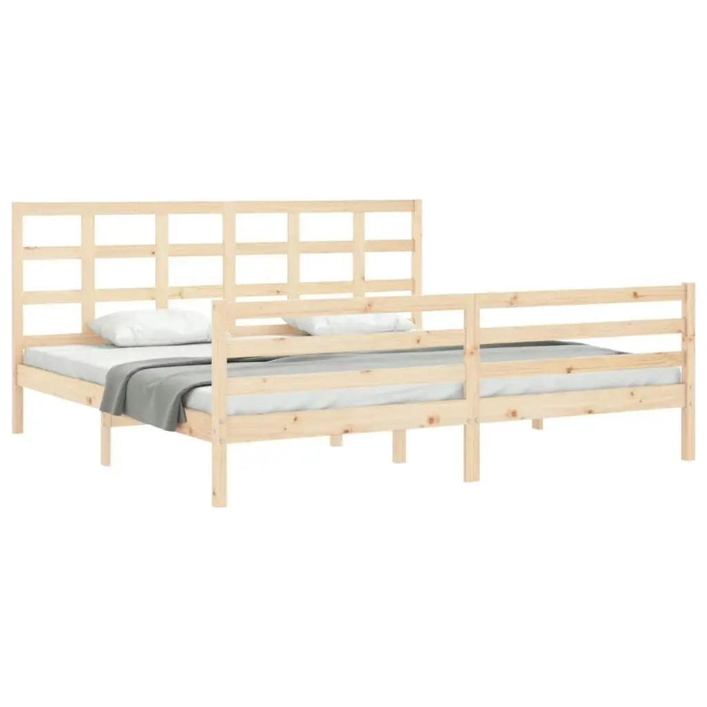 Bed Frame with Headboard 183x203 cm King Solid Wood 3194001