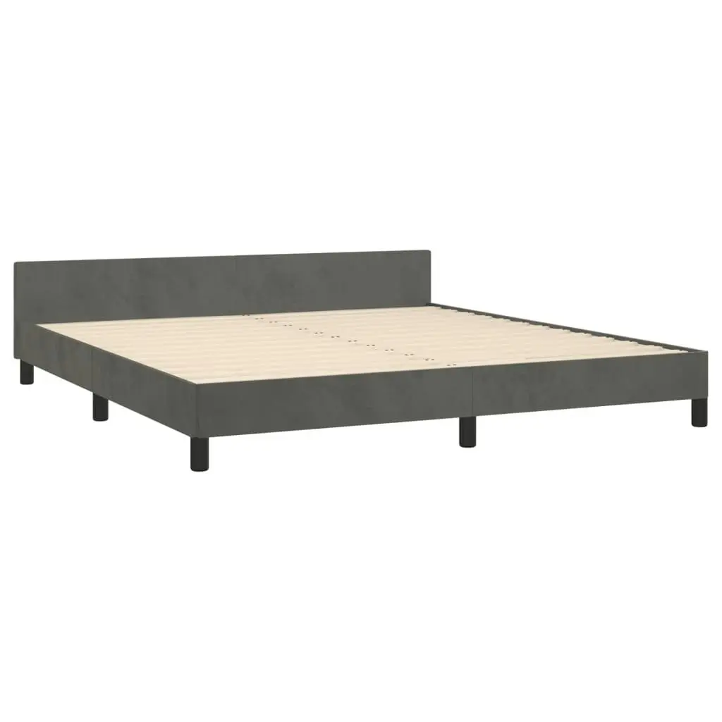 Bed Frame without Mattress Dark Grey 152x203 cm Queen Velvet 3283138