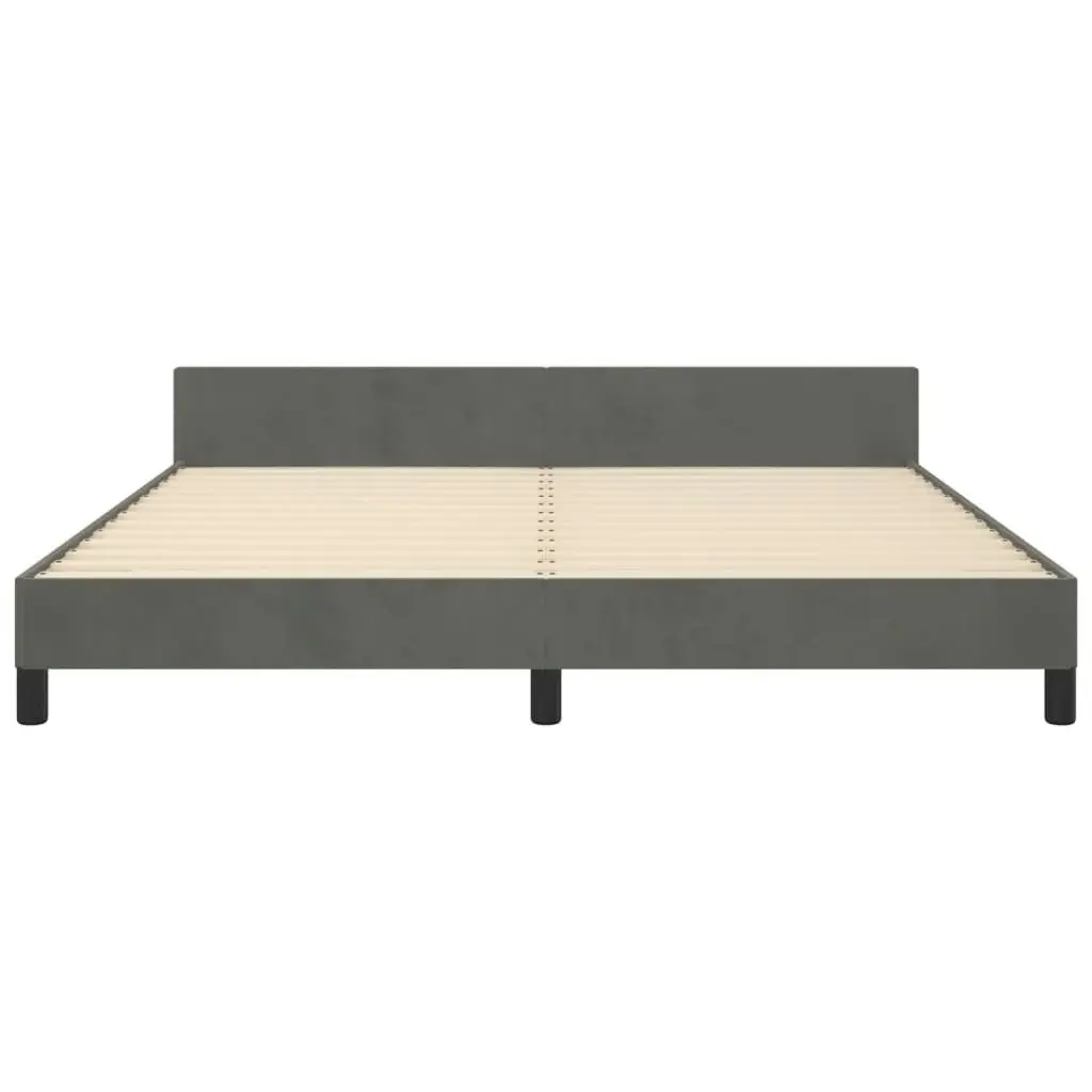 Bed Frame without Mattress Dark Grey 152x203 cm Queen Velvet 3283138