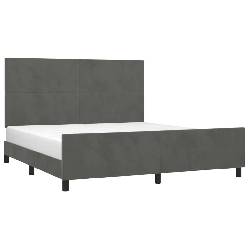 Bed Frame without Mattress Dark Grey 152x203 cm Queen Velvet 3283138