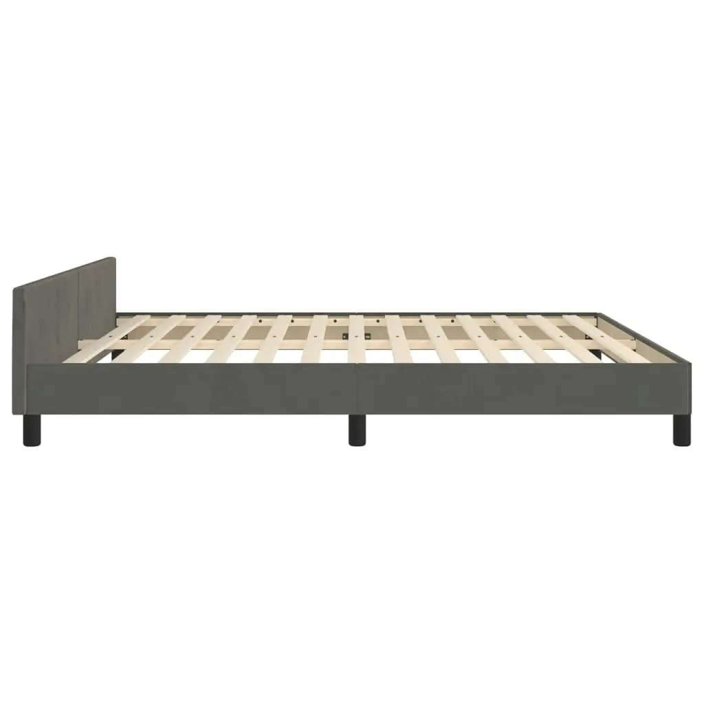 Bed Frame without Mattress Dark Grey 152x203 cm Queen Velvet 3283138