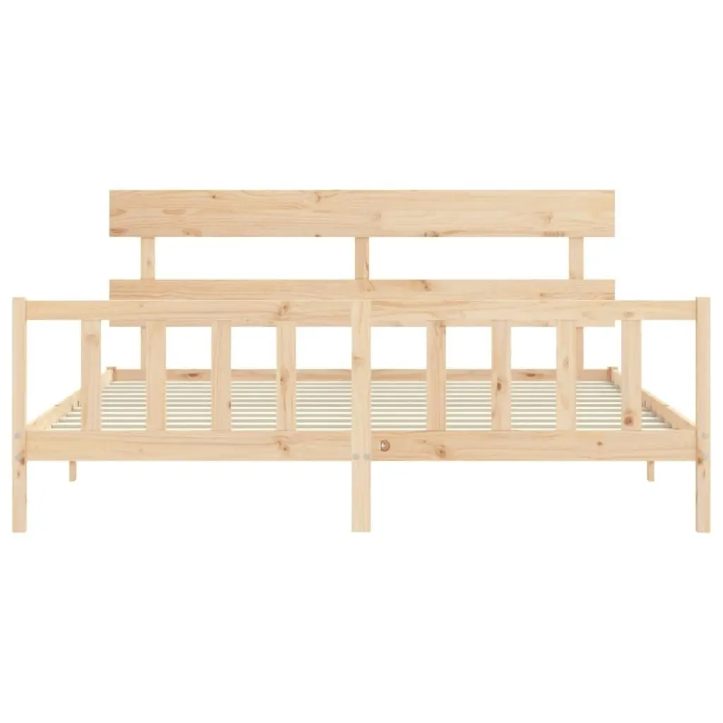 Bed Frame without Mattress 183x203 cm King Solid Wood Pine 3193286