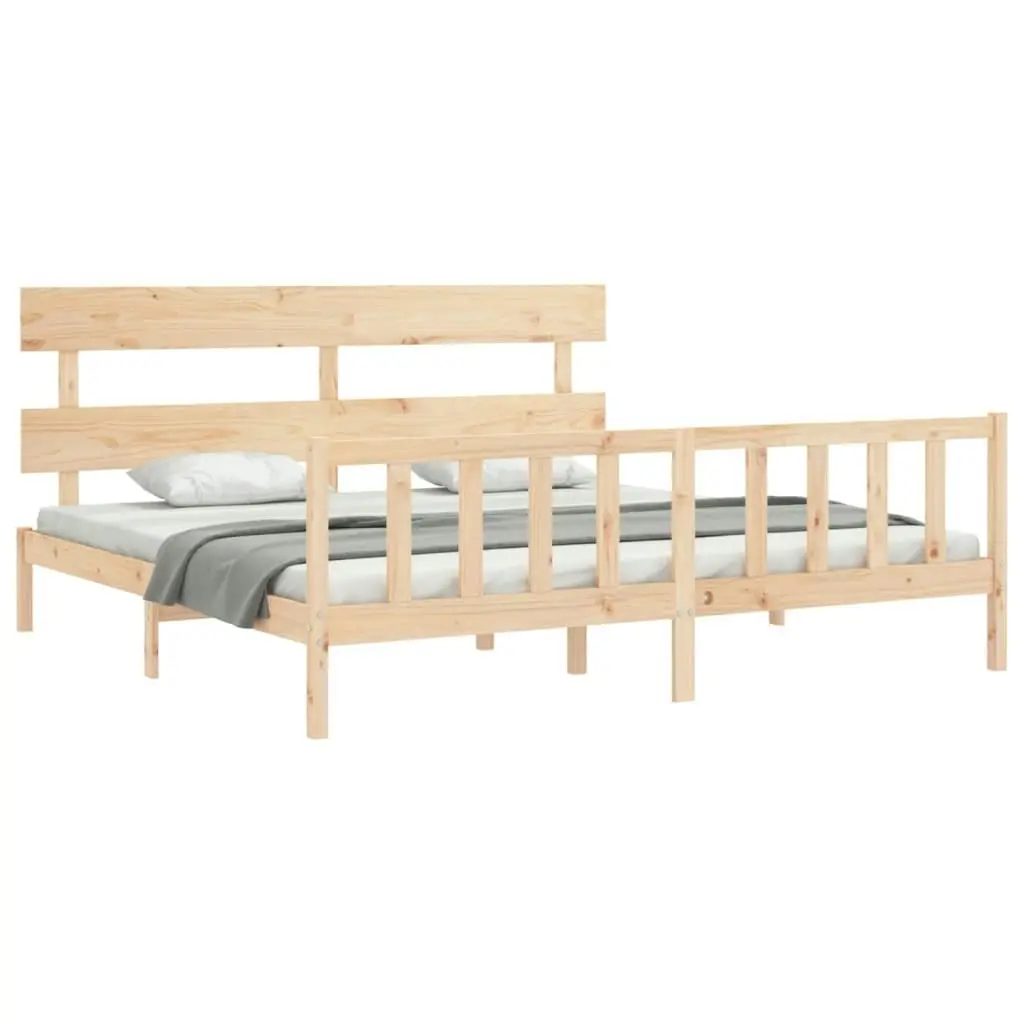 Bed Frame without Mattress 183x203 cm King Solid Wood Pine 3193286