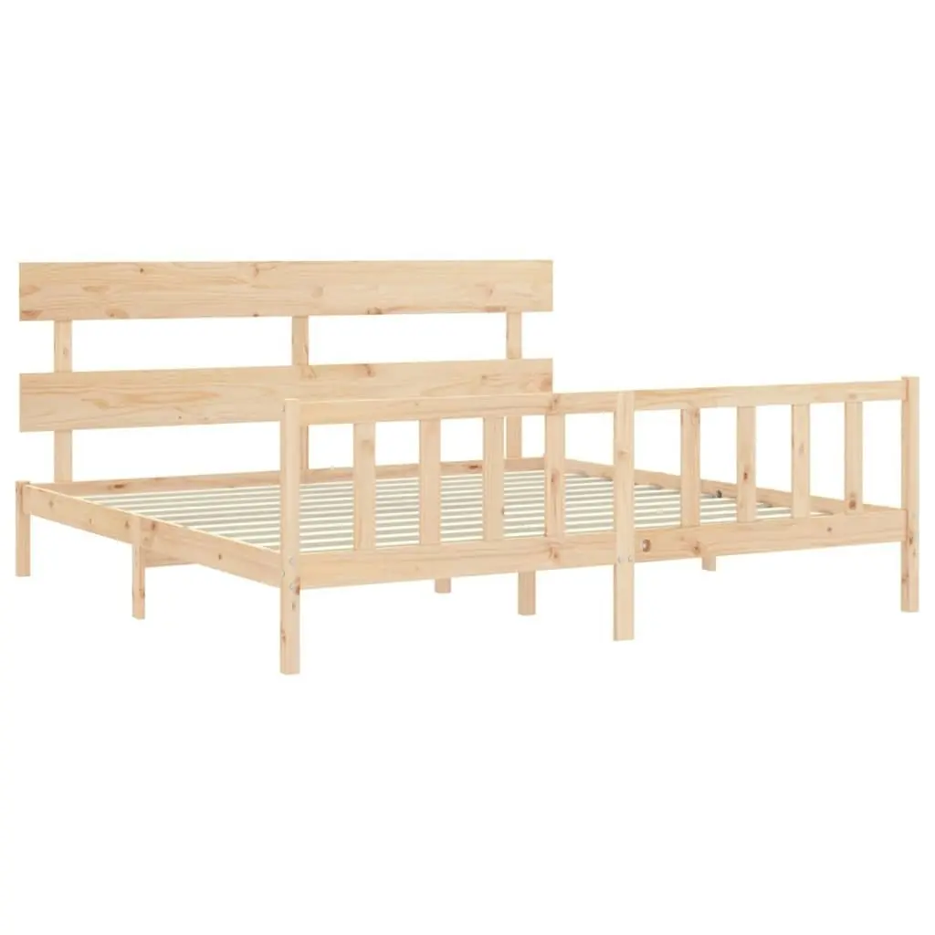 Bed Frame without Mattress 183x203 cm King Solid Wood Pine 3193286