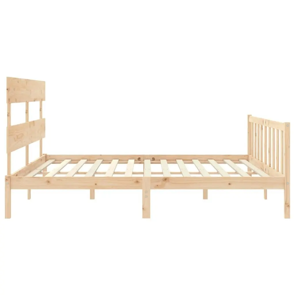 Bed Frame without Mattress 183x203 cm King Solid Wood Pine 3193286