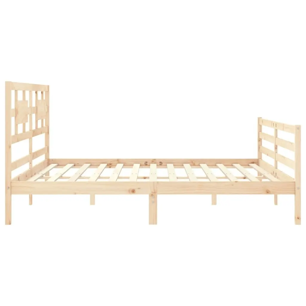 Bed Frame with Headboard 183x203 cm King Solid Wood 3194456