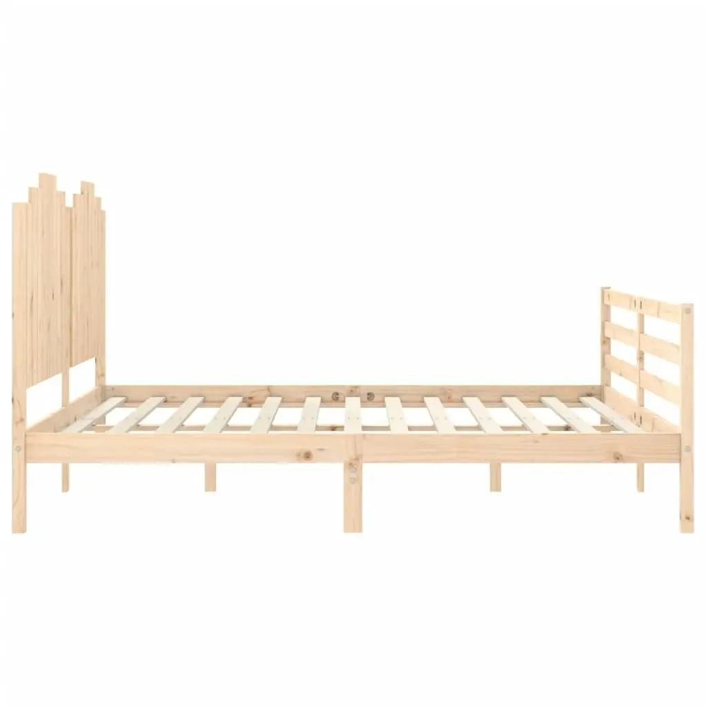 Bed Frame with Headboard 183x203 cm King Solid Wood 3194196