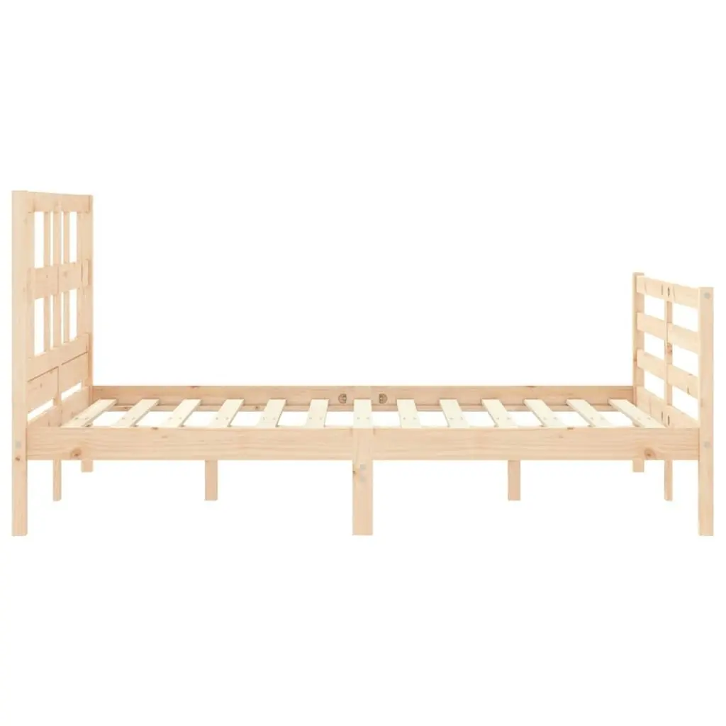 Bed Frame with Headboard 137x187 cm Double Solid Wood 3194806