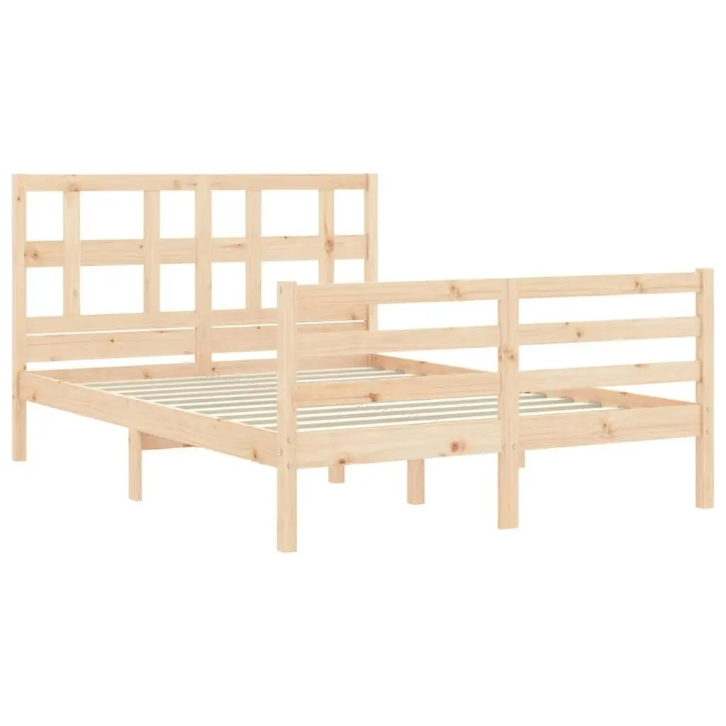 Bed Frame with Headboard 137x187 cm Double Solid Wood 3194806