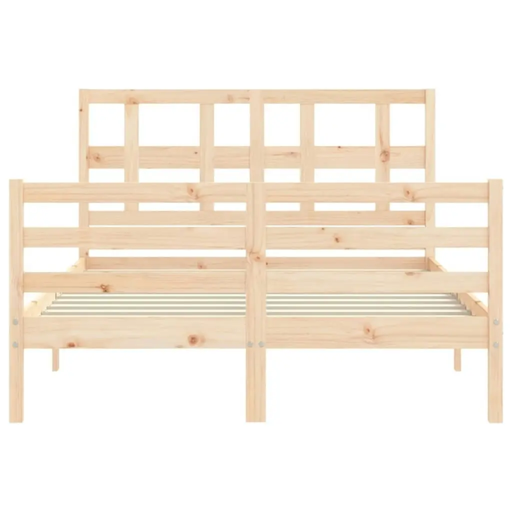 Bed Frame with Headboard 137x187 cm Double Solid Wood 3194806