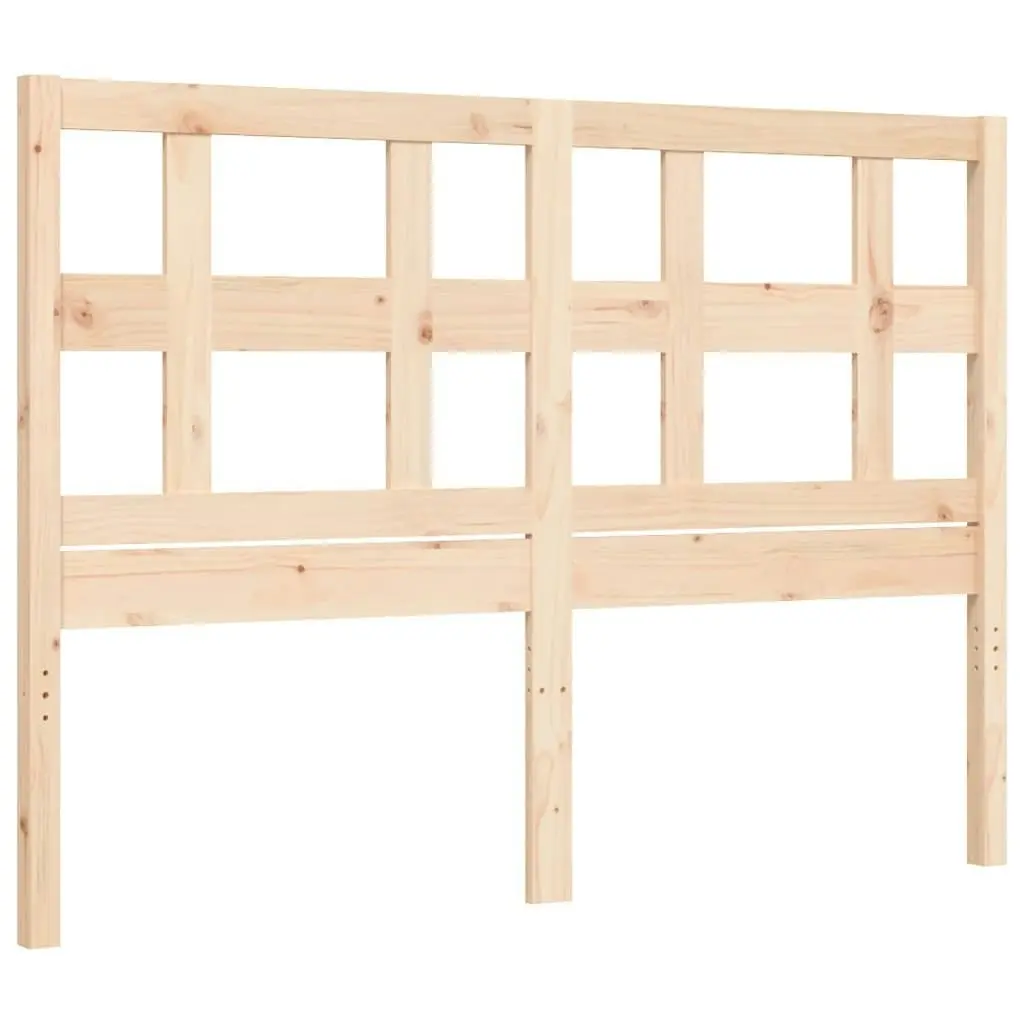 Bed Frame with Headboard 137x187 cm Double Solid Wood 3194806