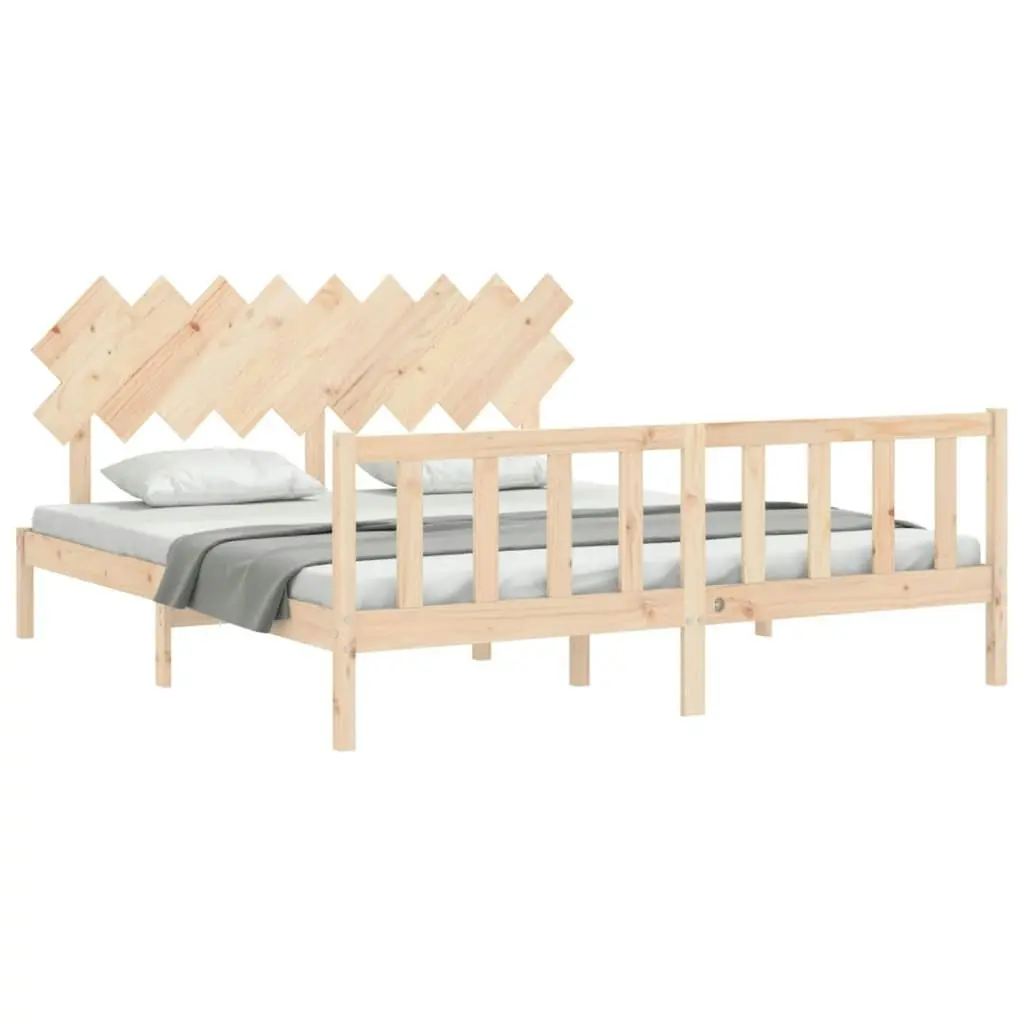 Bed Frame without Mattress 183x203 cm King Solid Wood Pine 3193481