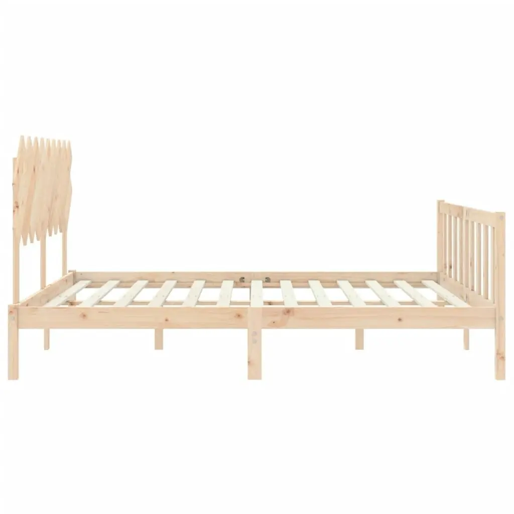 Bed Frame without Mattress 183x203 cm King Solid Wood Pine 3193481